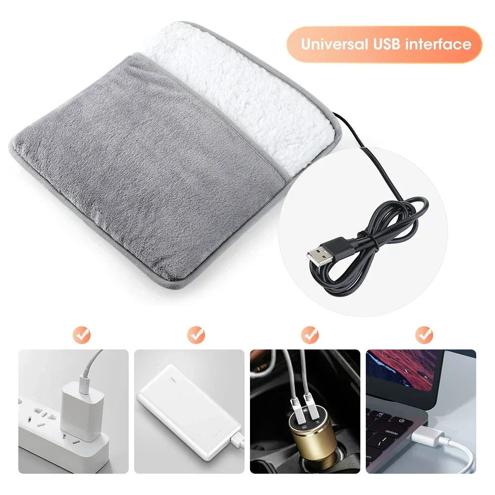 USB Heated Foot Mat in Soft Flannel with Steady 40°C Warmth – Heat Hollow