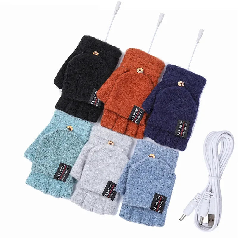 Knitted USB Heated Gloves With 3 Temperature Settings