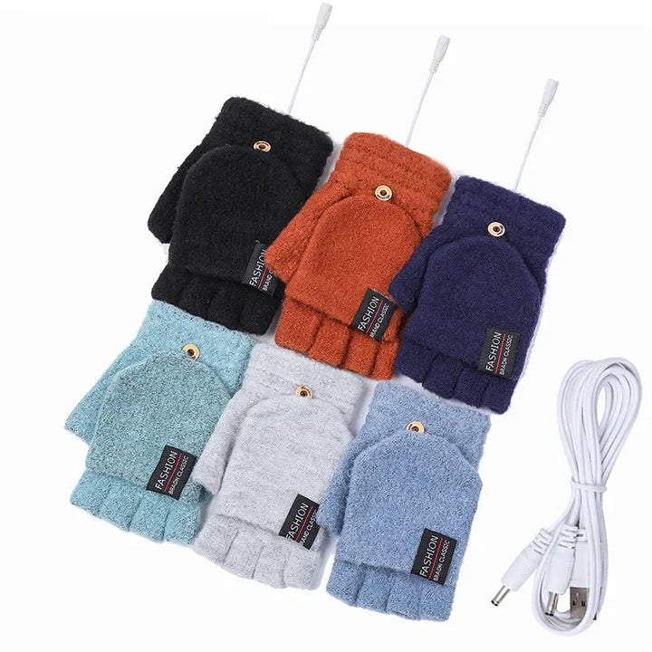 Knitted USB Heated Gloves With 3 Temperature Settings