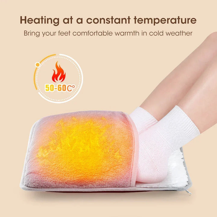 USB Heated Foot Mat in Soft Flannel with Steady 40°C Warmth – Heat Hollow
