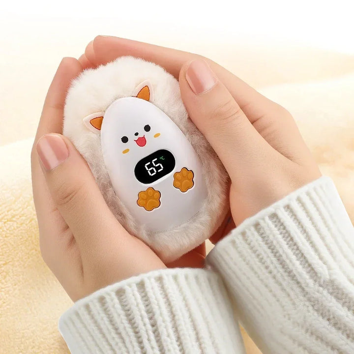 Heat Hollow™ Rechargeable Fox Hand Warmer with Digital Display