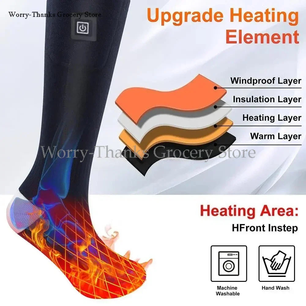 Battery-Powered Heated Socks Warming Toes and Soles