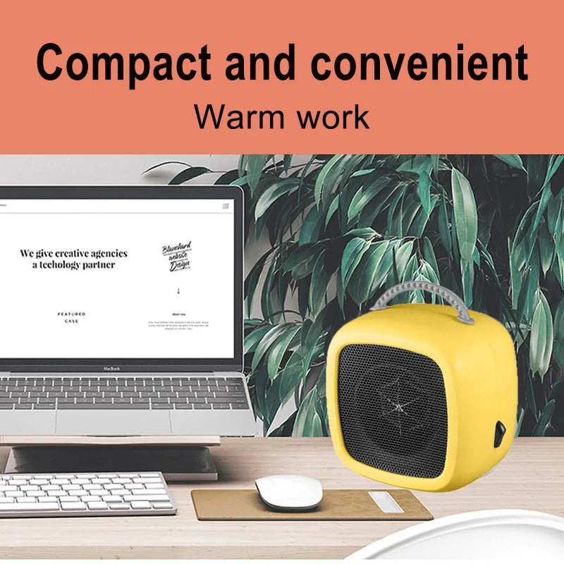 HeatEase | Mini Table Heater | Portable PTC Ceramic Heater | 14.2×14.1×10.1 cm | Quiet &amp; Energy Saving