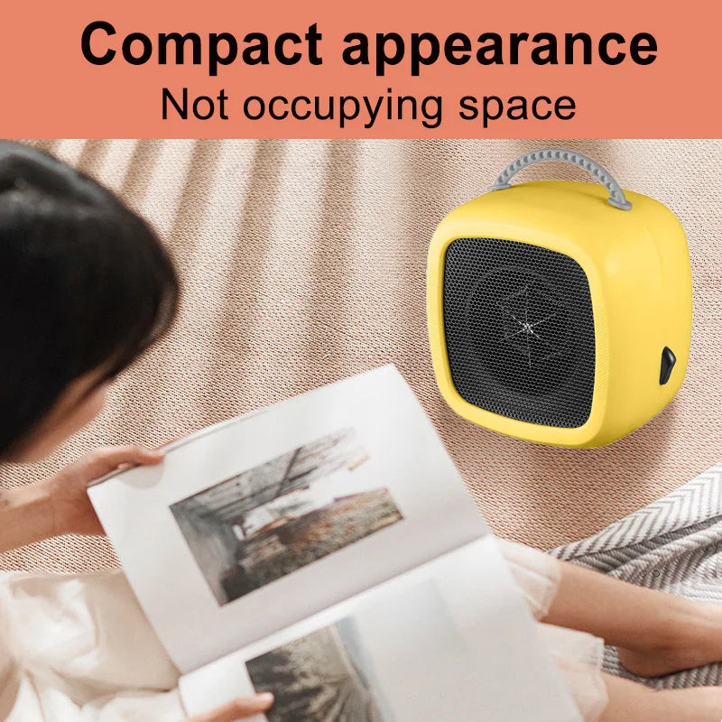 HeatEase | Mini Table Heater | Portable PTC Ceramic Heater | 14.2×14.1×10.1 cm | Quiet &amp; Energy Saving