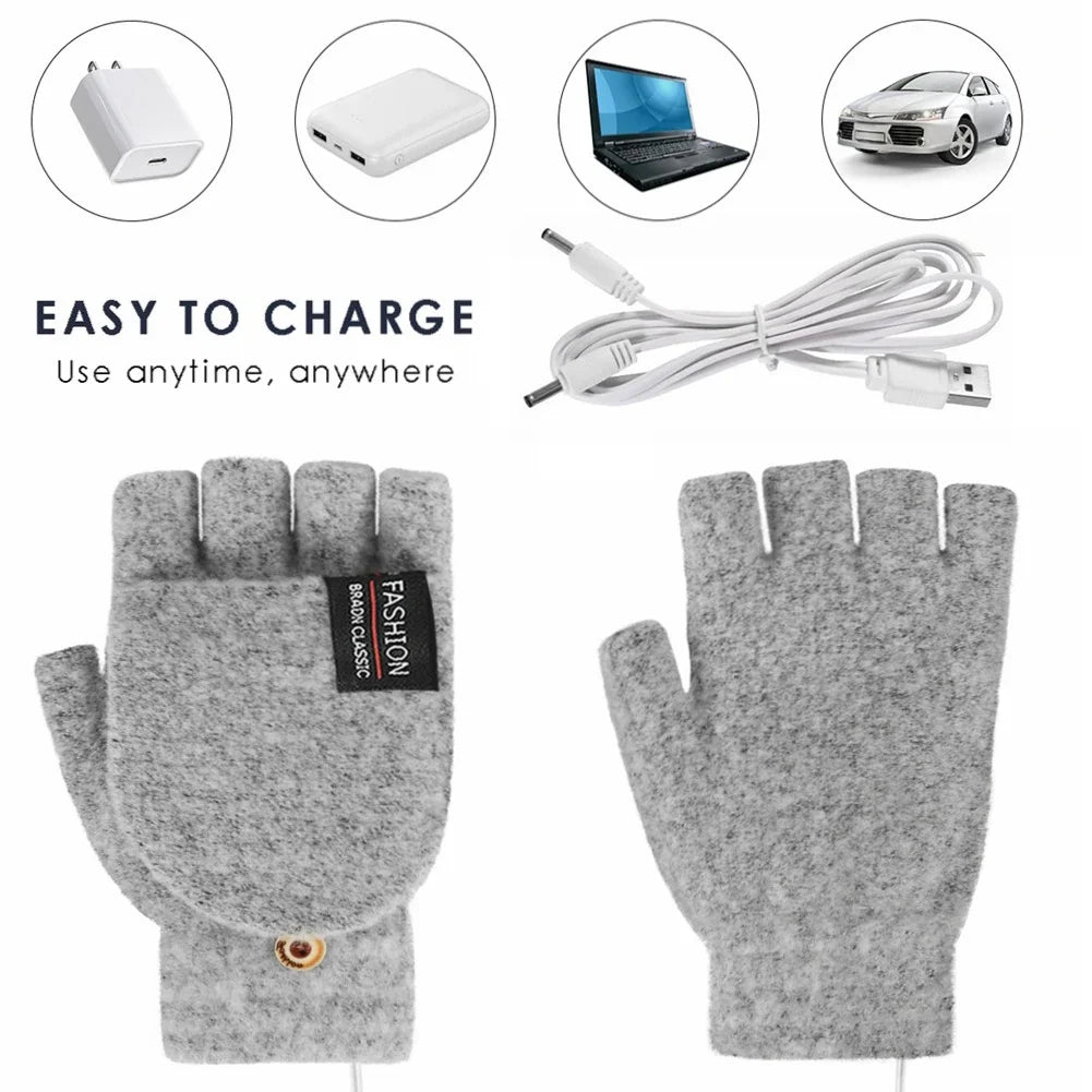 Knitted USB Heated Gloves With 3 Temperature Settings