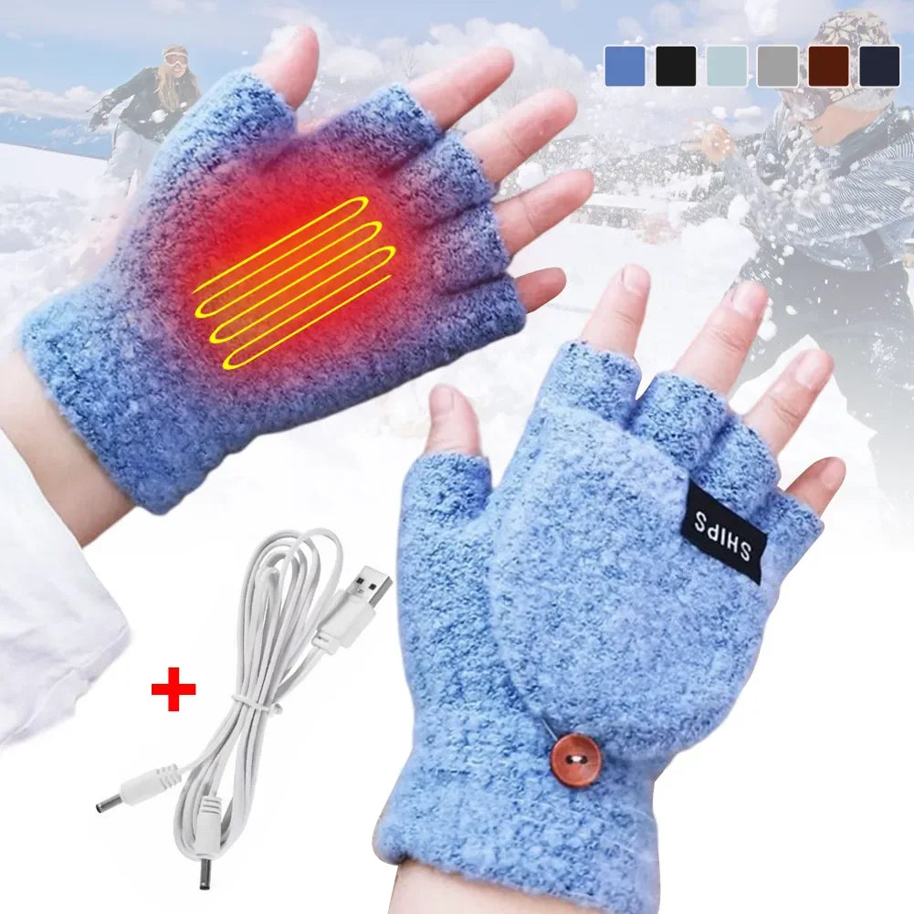 Knitted USB Heated Gloves With 3 Temperature Settings