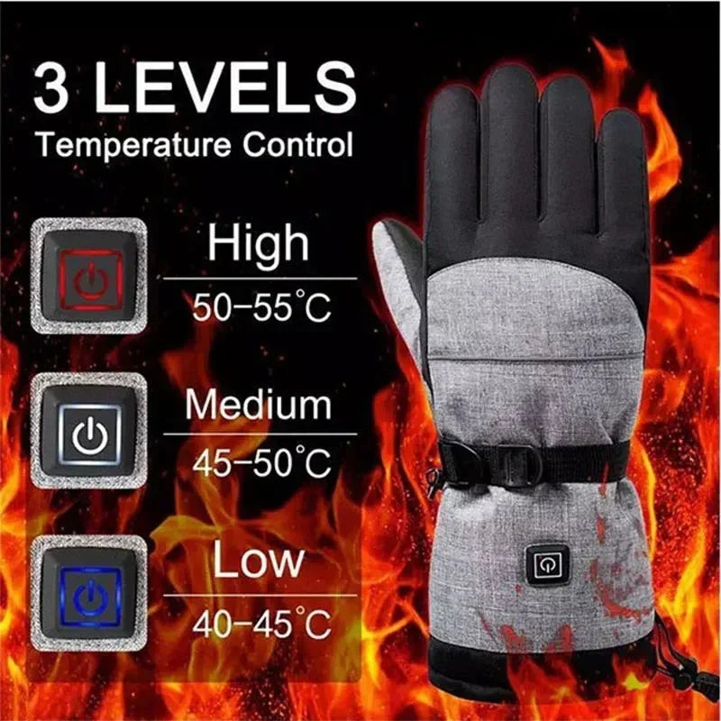 Heated Gloves ThermoRide | Waterproof &amp; Windproof | Electric Winter Gloves for Motorcycle, Bicycle &amp; Outdoor | Long-lasting Warmth