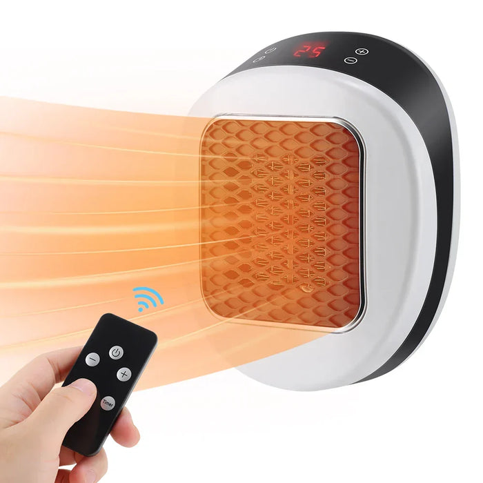 Heat Hollow™ 600W Mini Wall Plug Heater with Remote & Thermostat