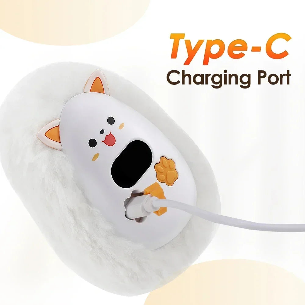 Heat Hollow™ Rechargeable Fox Hand Warmer with Digital Display
