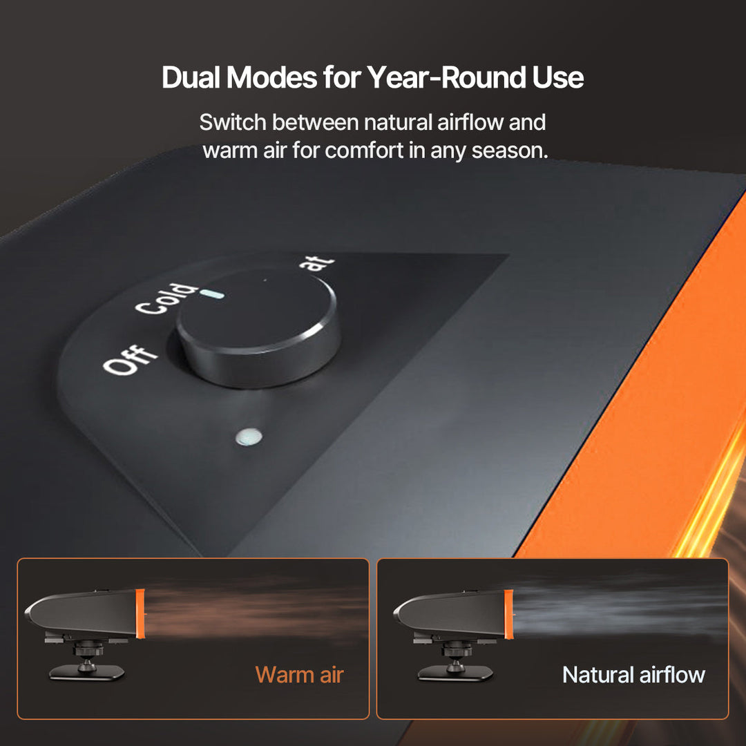 Car Windscreen De-icer Heater | 80°C Heating Power, 360° Swivel, Quiet 20 dB | 12V/24V, Double Safety