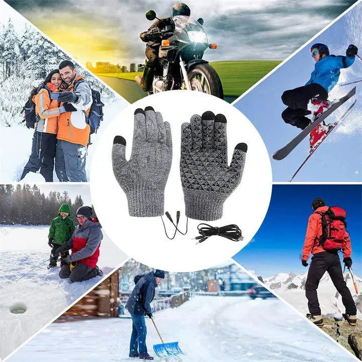 Heated Gloves FROSTIQ | USB Charging | Touchscreen &amp; Non-Slip | Winter Thermal Gloves for Outdoor &amp; Cycling