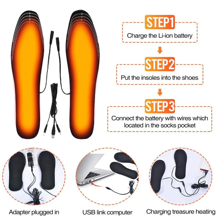 USB Heated Shoe Insoles With Slim Carbon Fibre Heating – Heat Hollow