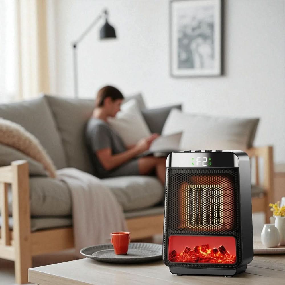 Compact Electric Heater with Adjustable Fan