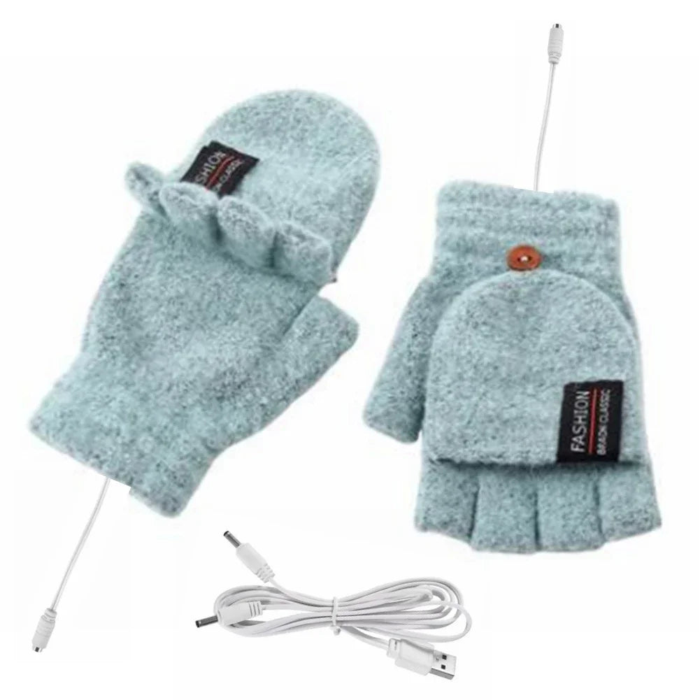Knitted USB Heated Gloves With 3 Temperature Settings