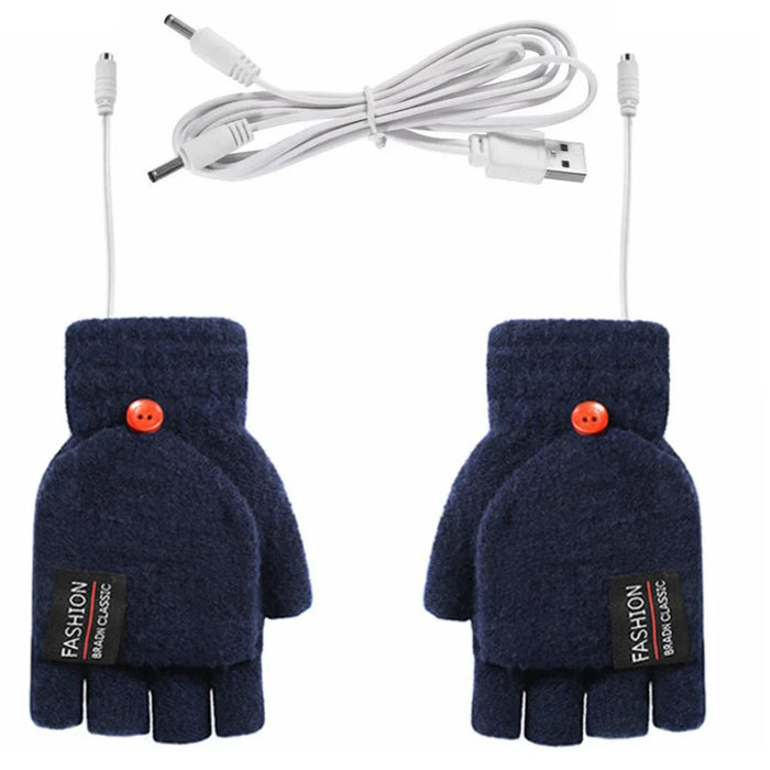Heat Hollow™ Knitted USB Heated Gloves With 3 Temperature Settings