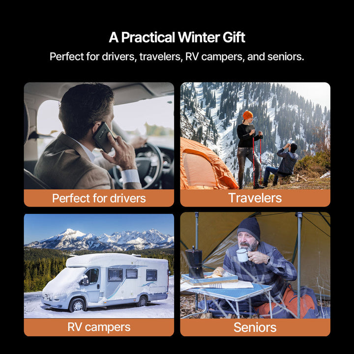 Portable Car Heater 12V/24V | Quick Defrosting in 1 Second | 360° Rotatable for Targeted Heat Distribution