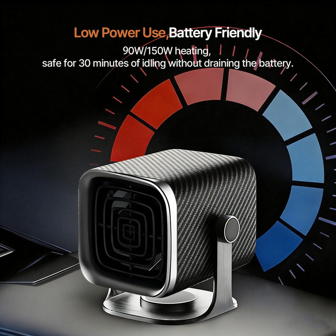 Portable Car Heater 12V/24V | Quick Defrosting in 1 Second | 360° Rotatable for Targeted Heat Distribution
