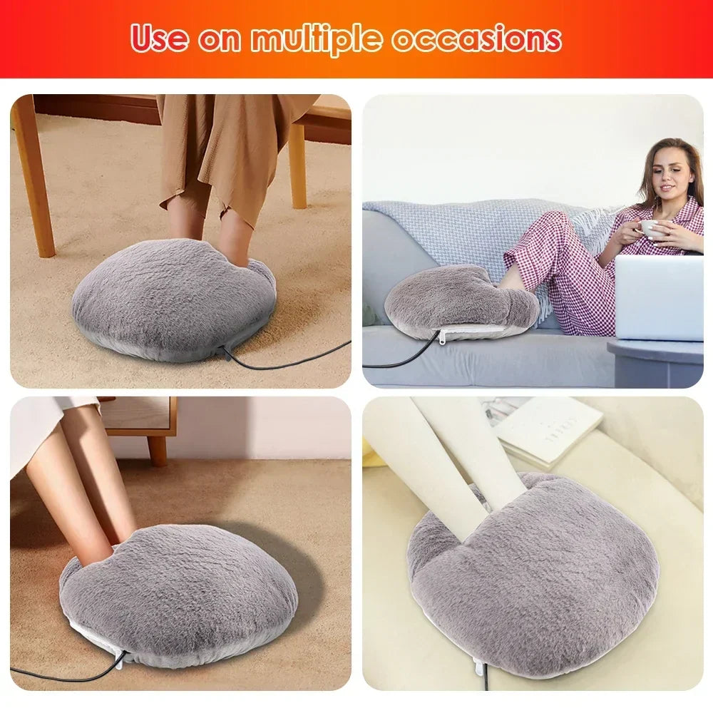 Heat Hollow™ Fluffy USB Foot Warmer Bootie With Soft Velvet Lining