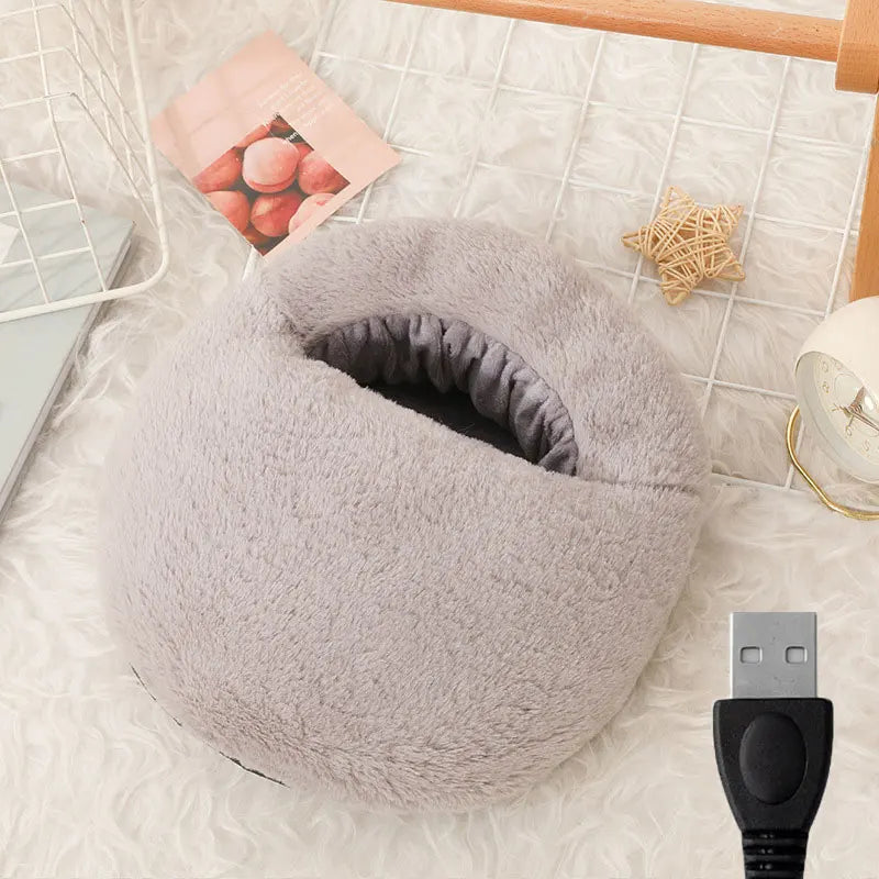 Heat Hollow™ Fluffy USB Foot Warmer Bootie With Soft Velvet Lining