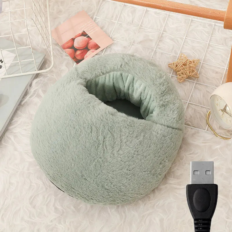 Heat Hollow™ Fluffy USB Foot Warmer Bootie With Soft Velvet Lining