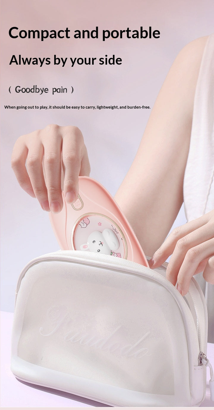 Pink warming belly belt with bunny face