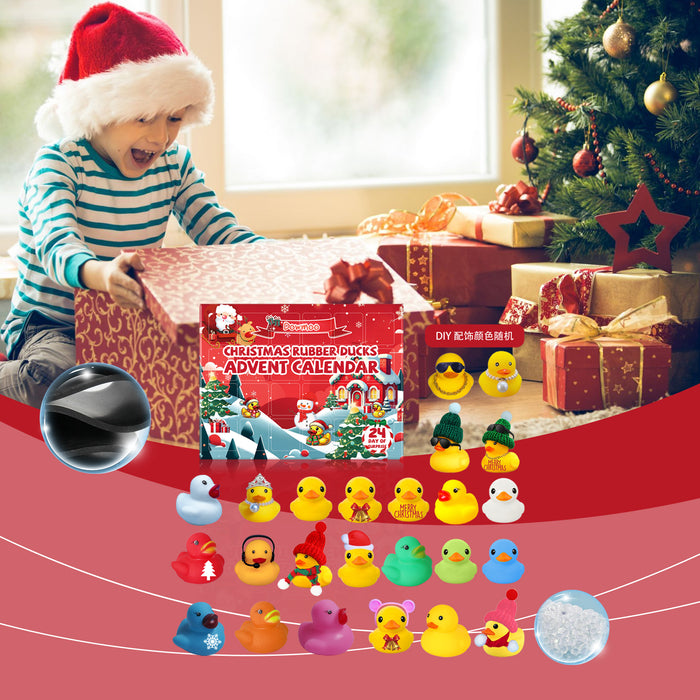 Heat Hollow Rubber Duck Advent Calendar with 24 Christmas Ducks