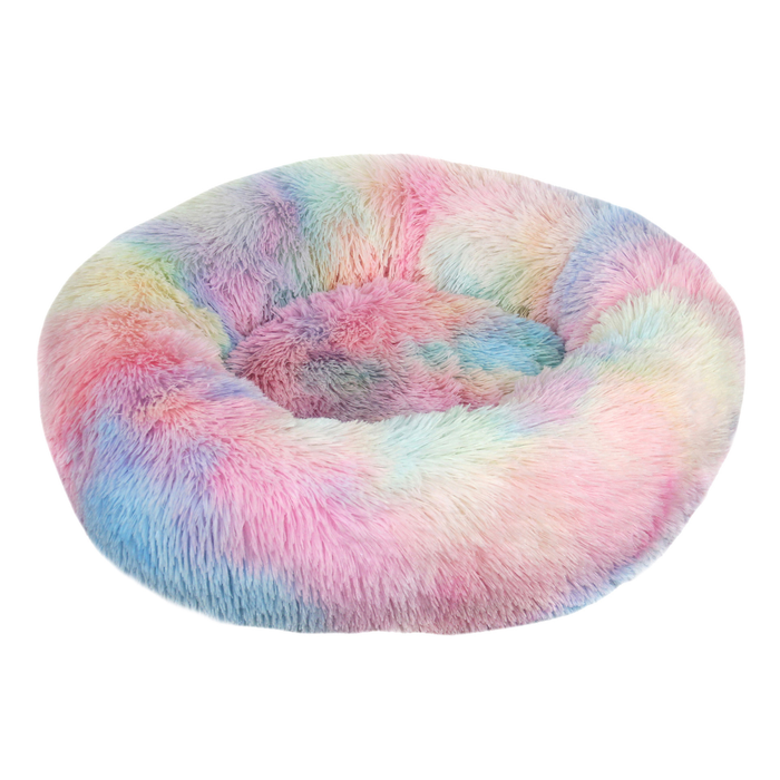 Heat Hollow Fluffy round donut bed with raised rim
