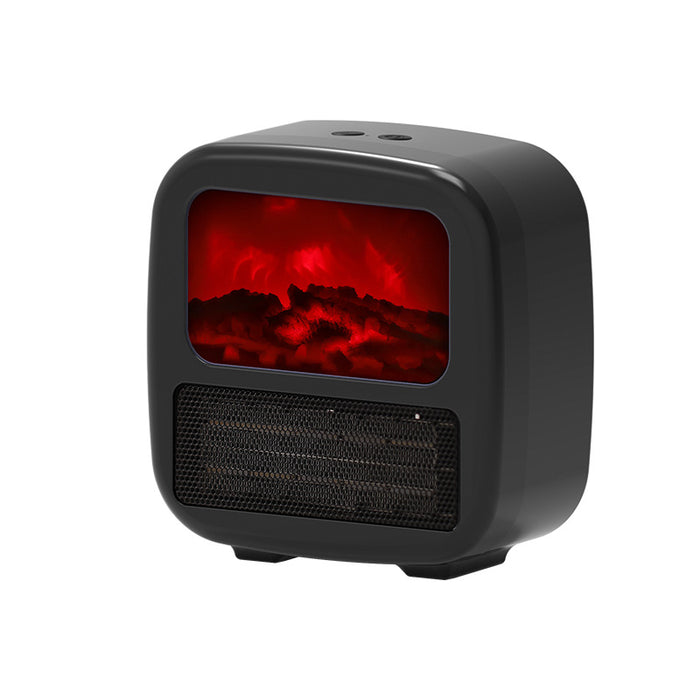 Heat Hollow Mini Fan Heater with 3D Flame Fireplace Effect