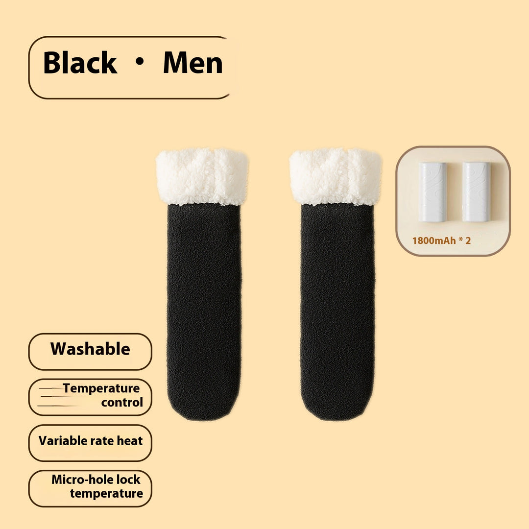 Fleece-lined heated socks with duck design