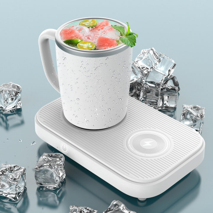 Black cup warmer cooler with wireless charger