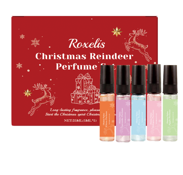 Heat Hollow Christmas Reindeer Gift Box with 6 Mini Perfume Sprays
