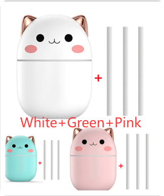 Cute Cat Air Humidifier, Ultra-Silent USB for Bedroom &amp; Office