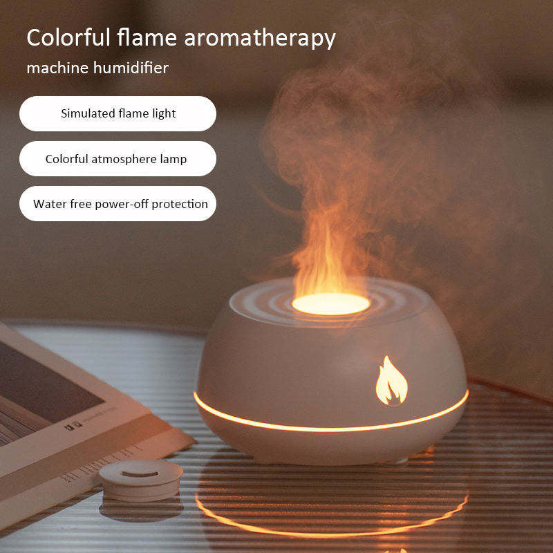 Flame Humidifier With 7 Colour Light And Removable Spray Nozzle