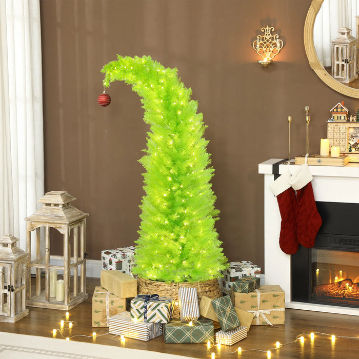 Heat Hollow Lime Green Whimsical Pencil Christmas Tree, 5ft