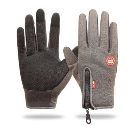 Heat Hollow Touchscreen Winter Gloves with Zip Cuff and Fleece Lining