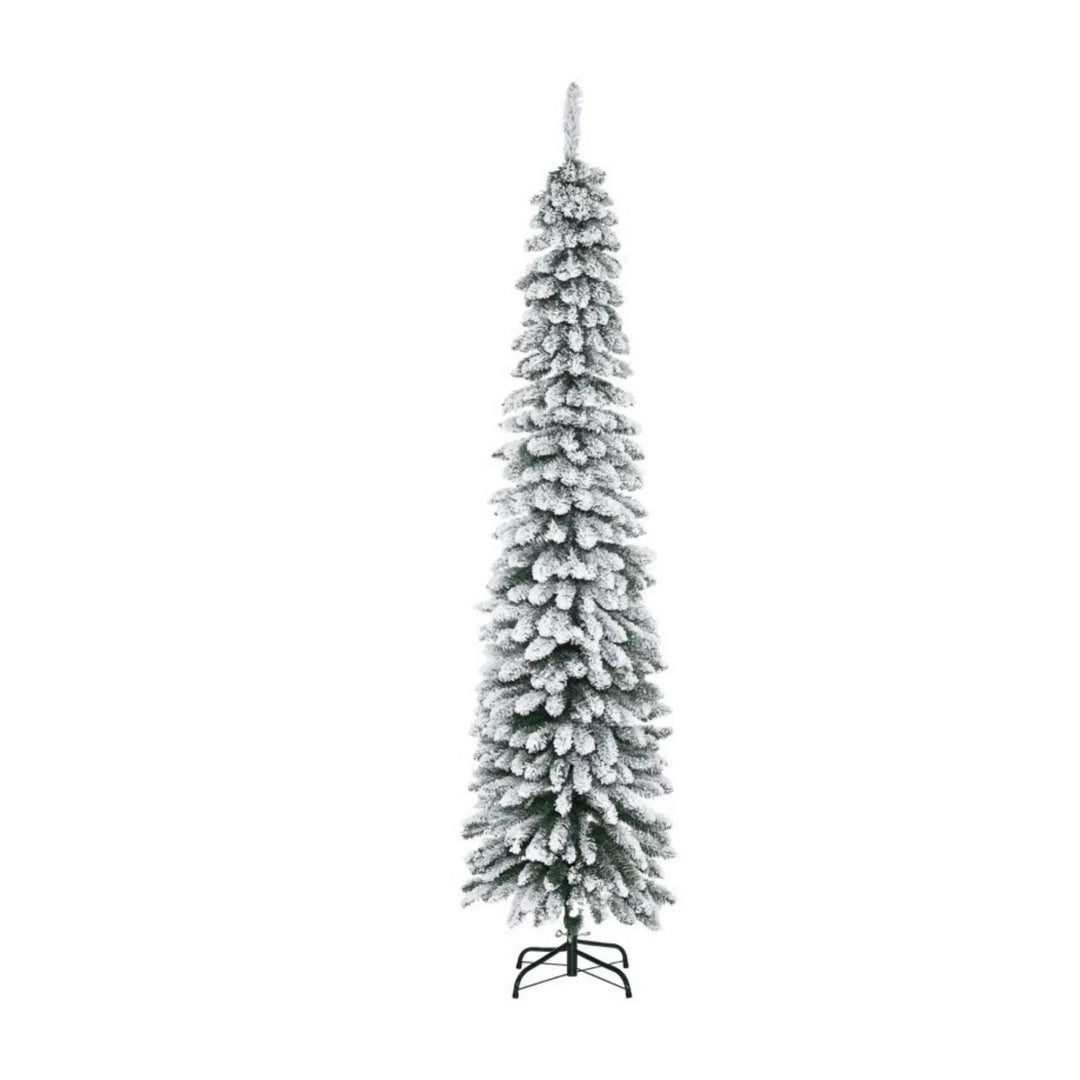 Slim snowy pencil tree, unlit