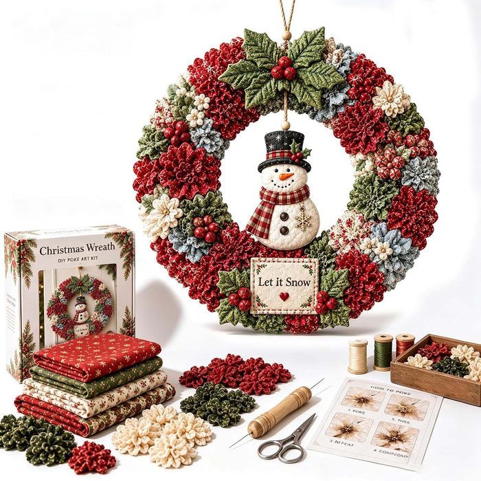 Heat Hollow DIY fabric Christmas wreath sewing kit in gift box
