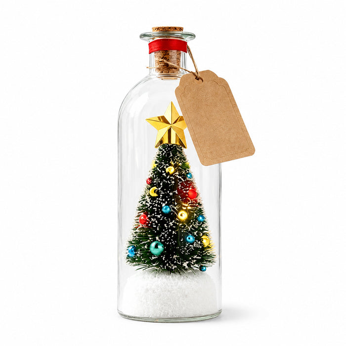 Heat Hollow Light-Up Christmas Tree Wishing Bottle with Voice Recorder