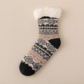Nordic pattern lounge socks with grip sole