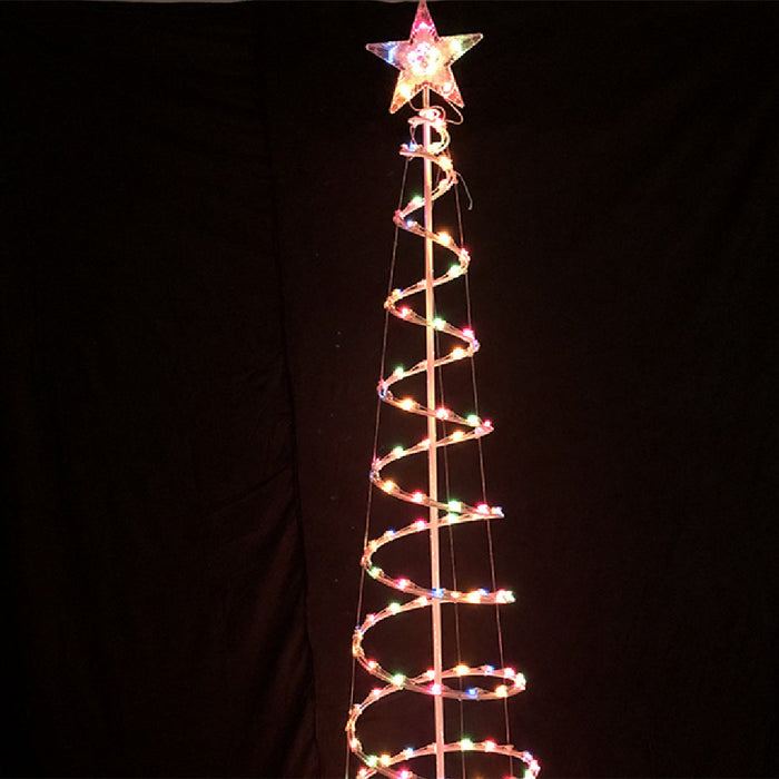 Heat Hollow Pop-up LED spiral Christmas tree with star topper