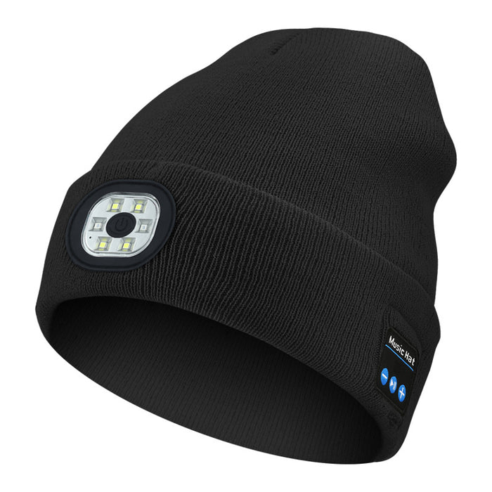 Heat Hollow LED Light Beanie with Bluetooth Music