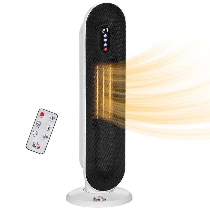 Heat Hollow White Ceramic Tower Heater 2000W with 24h Timer and Remote