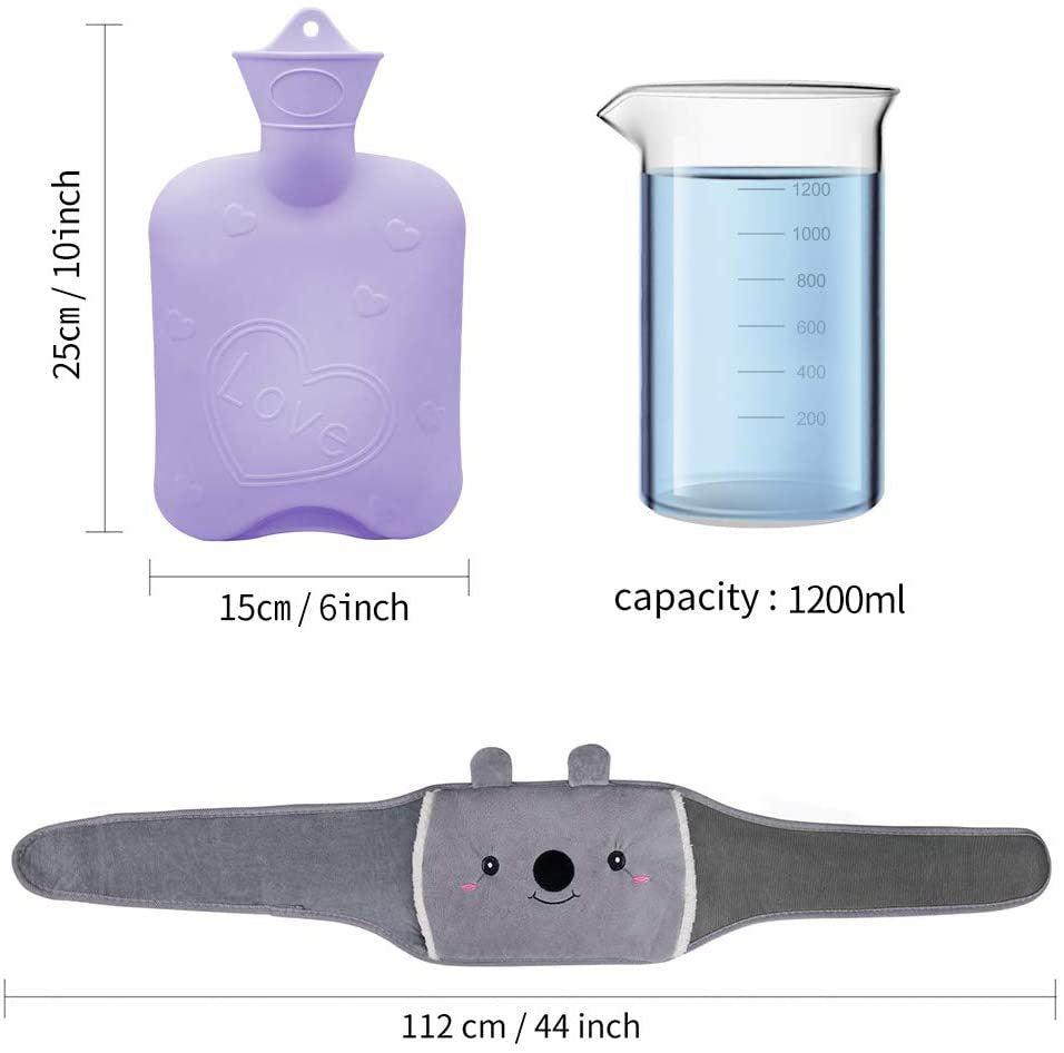 Large Animal Hot Water Bottle Belt With Washable Cloth Cover