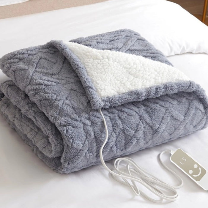 Heat Hollow Electric heated throw blanket in soft plush, four colours