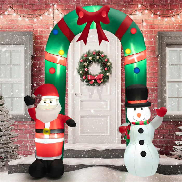 Heat Hollow Inflatable Christmas Arch with Santa and Snowman, 244cm