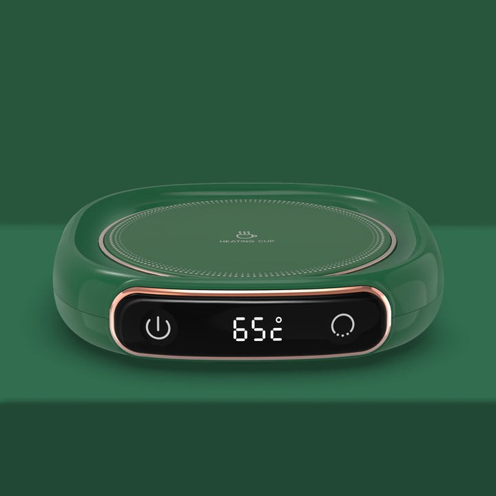 Retro green cup warmer with coffee mug