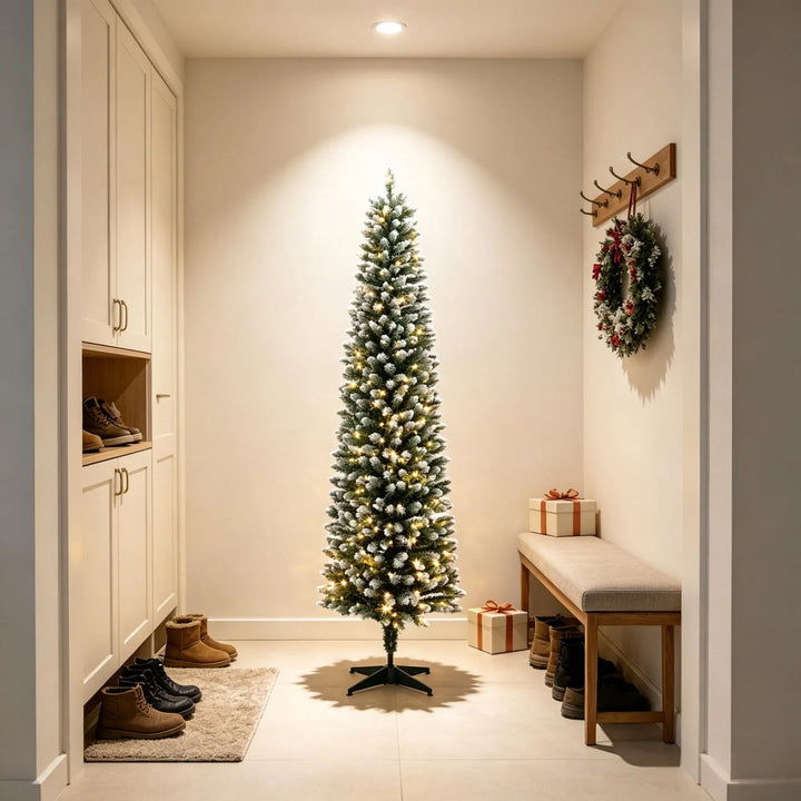 Frosted slim pencil tree with remote