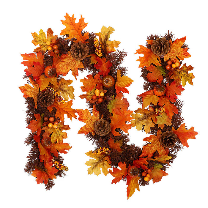 Heat Hollow Autumn garland with maple leaves, pine cones and berries