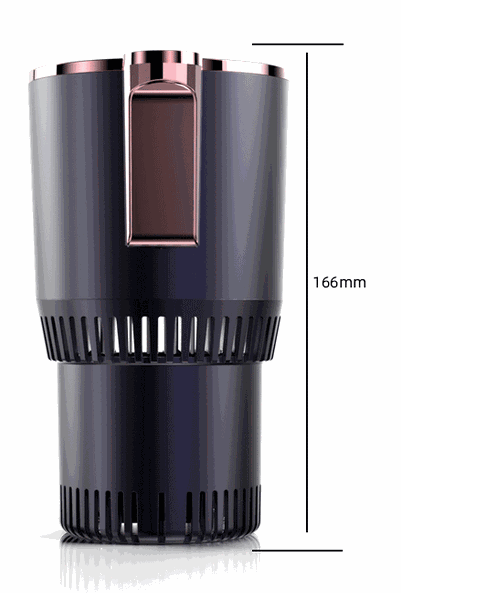Black heated car cup holder with display