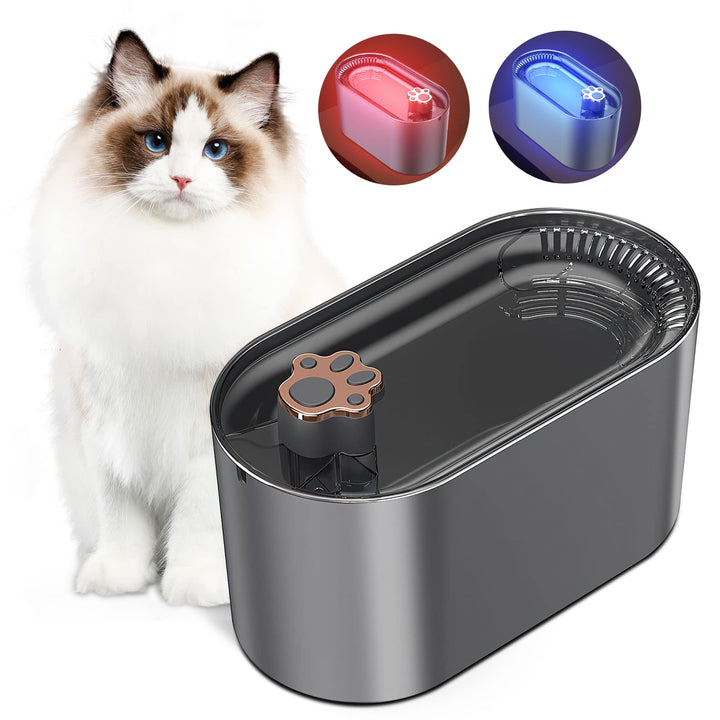 White pet water fountain with running water